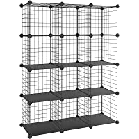 SONGMICS Armario Modular de Malla de Hierro- Armario de Almacenaje- Estantería Modulable- Organizador Multiuso- 4…